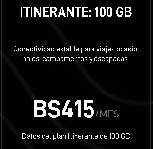 PAGO DE PLAN ITINERANTE DE 100 GB