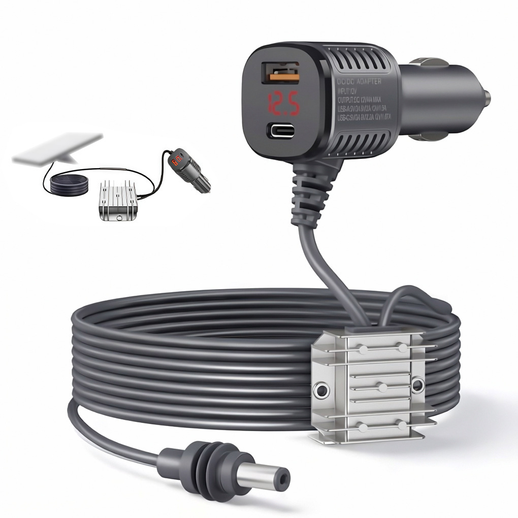 AMPLIFICADOR DE VOLTAJE DISPLAY DE 12 V a 30 V, 3,5A 105W, CON Type-C, USB-A STARLINK MINI